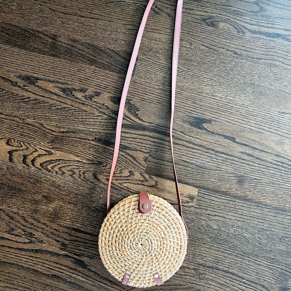 J Crew Round Rattan Crossbody Purse